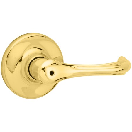 Kwikset Dorian Privacy Door Lock W/ New Chassis and 6AL Latch and RCS Strike Bright Brass Finish 300DNL-3V1